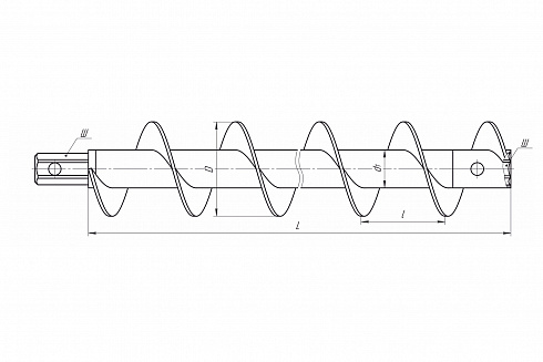 Шнек ШБ-62 L-800 мм Ш19 фото