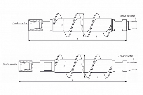 Шнек ШБ-180 L-1500 мм З-50 Пр фото